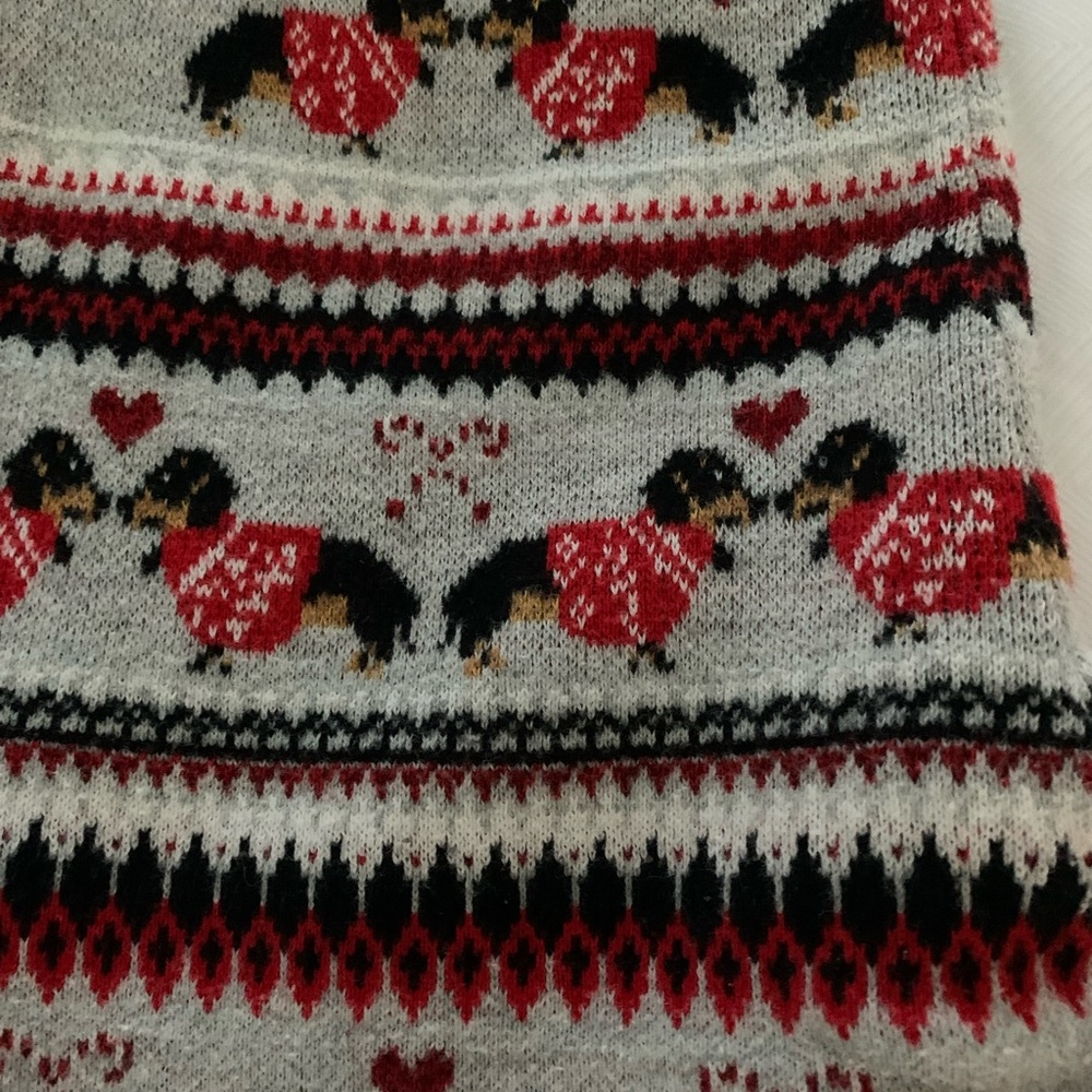 American Eagle Womens Grey Dachshund Dog Fair Isle Leggings